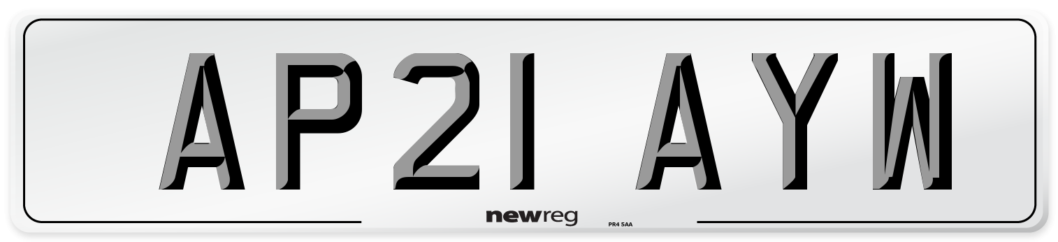 AP21 AYW Number Plate from New Reg